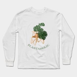 Plantaholic Monstera Illustration Long Sleeve T-Shirt